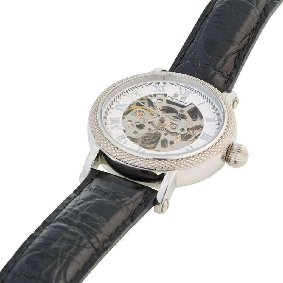 Retail: R14,999 Krug Baümen Men Prestige Automatic 2 Genuine Diamond S-Steel Black Leather Watch