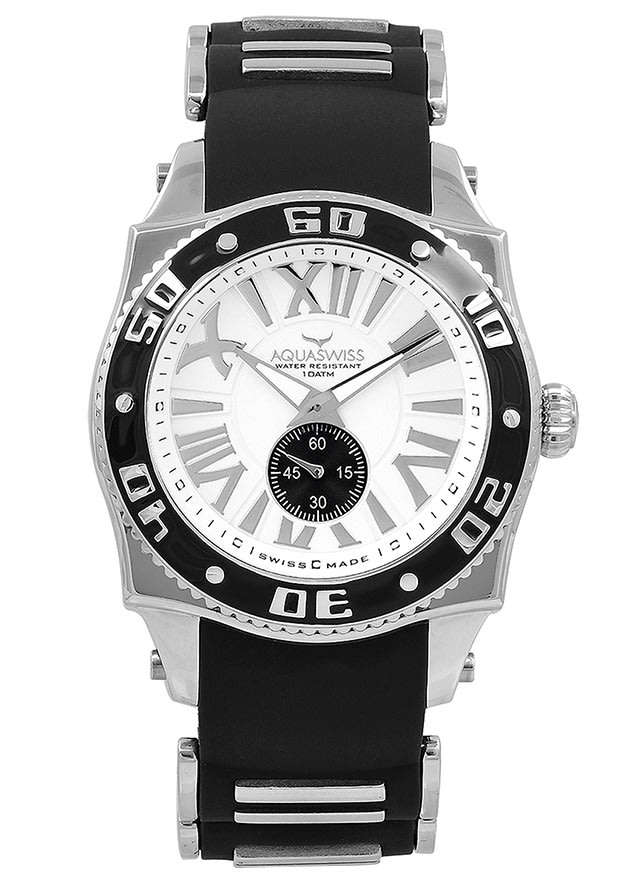 Retail: R10,474.00 Aquaswiss Men Swissport Chronograph Blue Silicone Band Watch