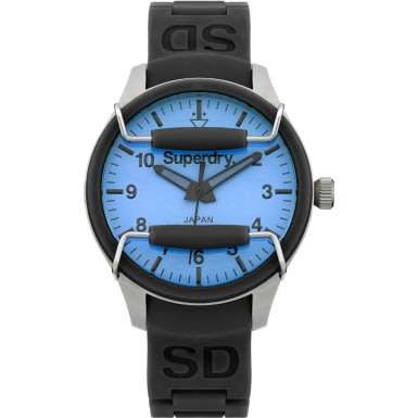 Superdry Ladies Scuba Pop Black Silicone Strap Watch