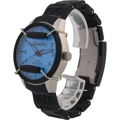 Superdry Ladies Scuba Pop Black Silicone Strap Watch