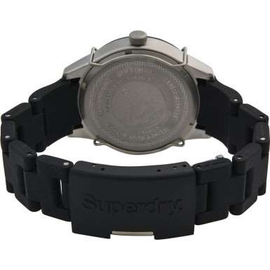 Superdry Ladies Scuba Pop Black Silicone Strap Watch