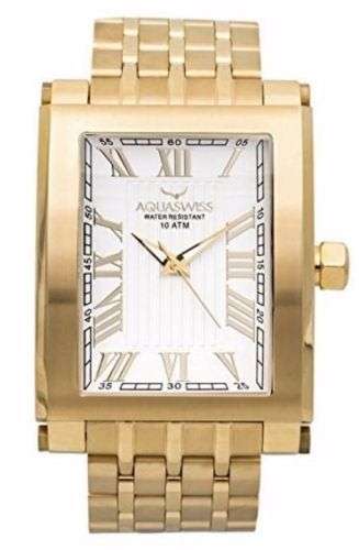 Retail: R20,275.00  AQUASWISS Tanc G 18k Gold Plated Steel Bracelet Swiss Made Watch