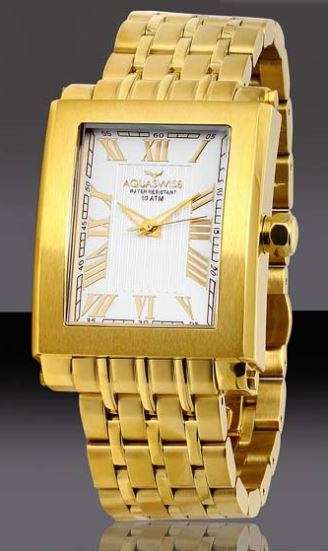 Retail: R20,275.00  AQUASWISS Tanc G 18k Gold Plated Steel Bracelet Swiss Made Watch