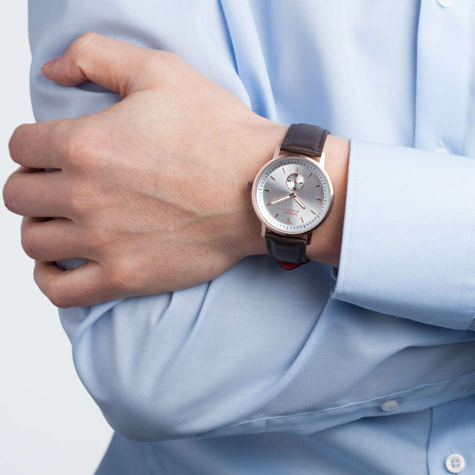 DETOMASO Milano Mens Watch Classic Chronograph Rose Gold  Brown Leather watch