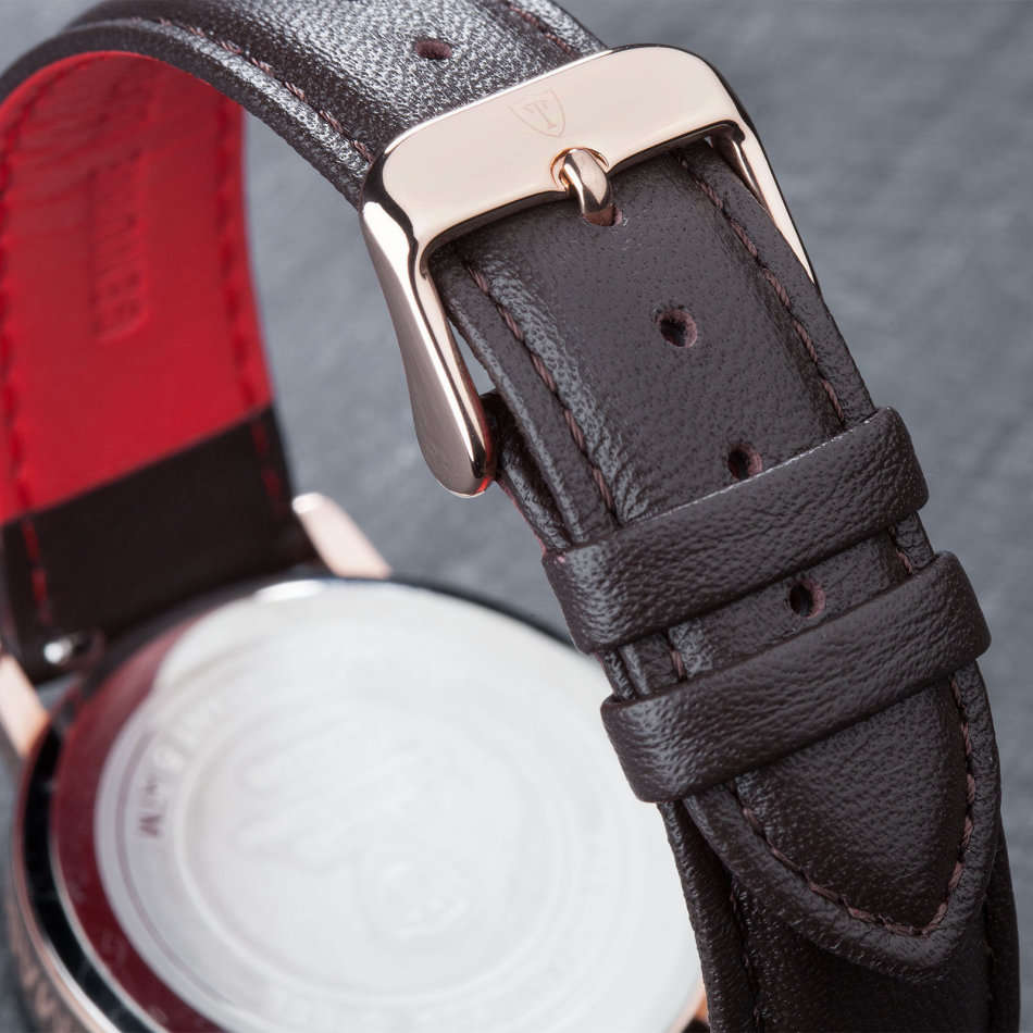 DETOMASO Milano Mens Watch Classic Chronograph Rose Gold  Brown Leather watch