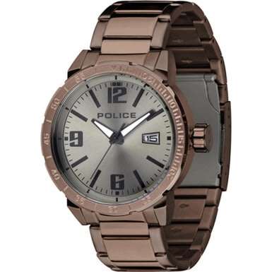 POLICE MEN'S 45MM STAINLESS STEEL BAND IP STEEL CASE QUARTZ WATCH