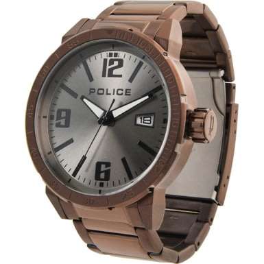 POLICE MEN'S 45MM STAINLESS STEEL BAND IP STEEL CASE QUARTZ WATCH