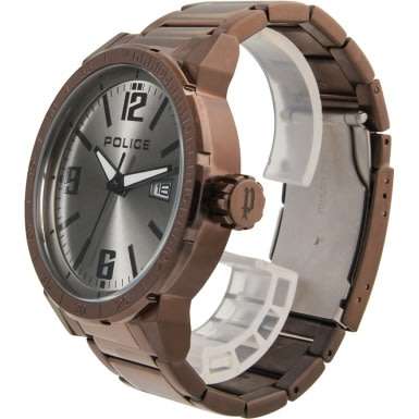 POLICE MEN'S 45MM STAINLESS STEEL BAND IP STEEL CASE QUARTZ WATCH