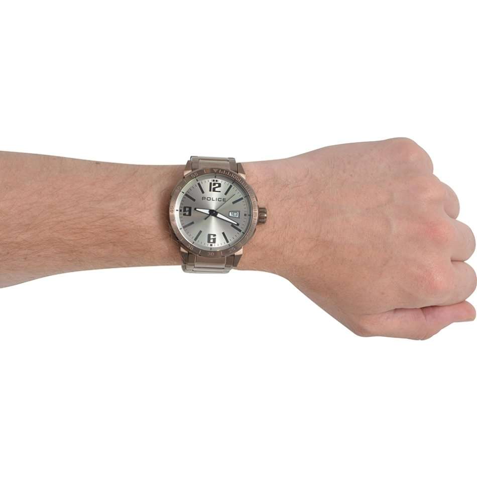 POLICE MEN'S 45MM STAINLESS STEEL BAND IP STEEL CASE QUARTZ WATCH