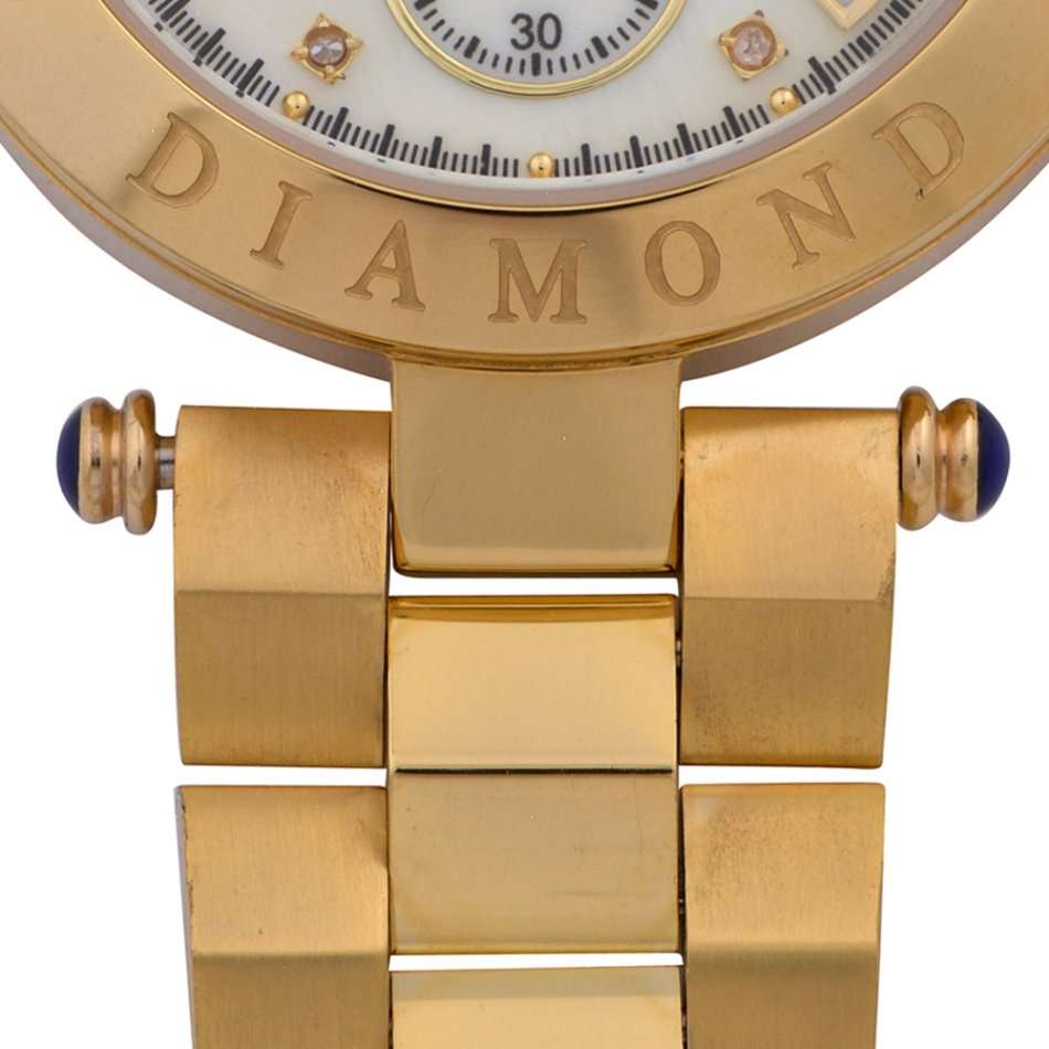 Opens @ R1 Retail: R13,576.03 Krug Baumen UNISEX Couture Chrono MOP Diamond 18K Gold IPG  Gold Watch