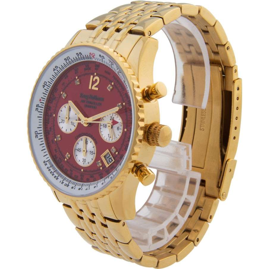 Late Entry Retail: R13,628 Krug Baümen Air Traveller 8 REAL Diamond Red Gold Dial 18K Gold Watch