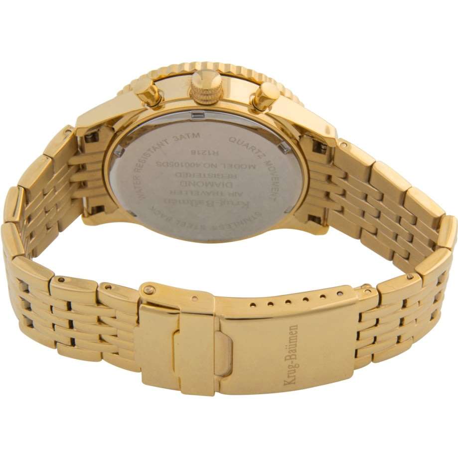 Late Entry Retail: R13,628 Krug Baümen Air Traveller 8 REAL Diamond Red Gold Dial 18K Gold Watch