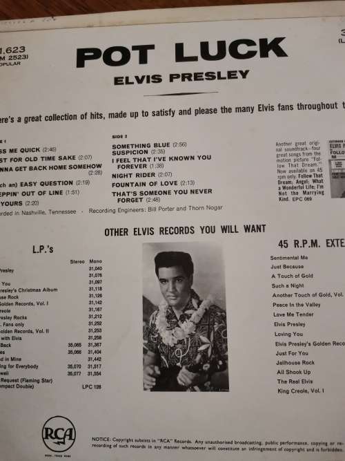 Elvis - pot luck - vinyl