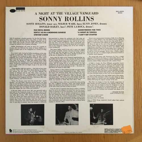 Sonny Rollins - A Night At the Village Vanguard LP/Album (1977 UK Import) VG+/VG+