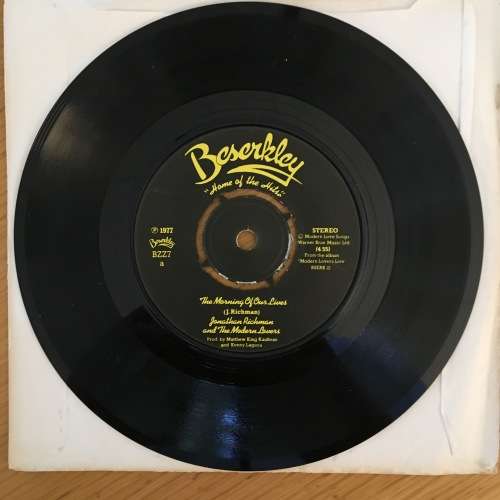 Jonathan Richman and the Modern Lovers - Morning Of Our Lives 7`/single (1977 UK import) VG+
