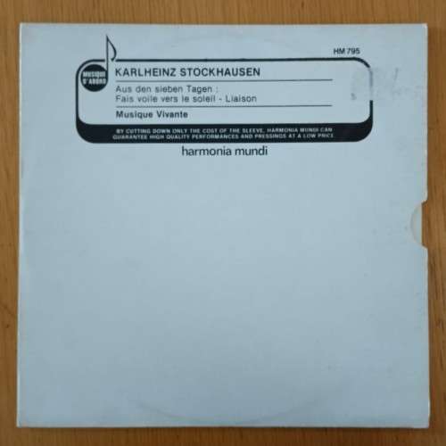 Karlheinz Stockhausen - Aus Den Sieben Tagen LP/Album (French reissue) VG+/VG