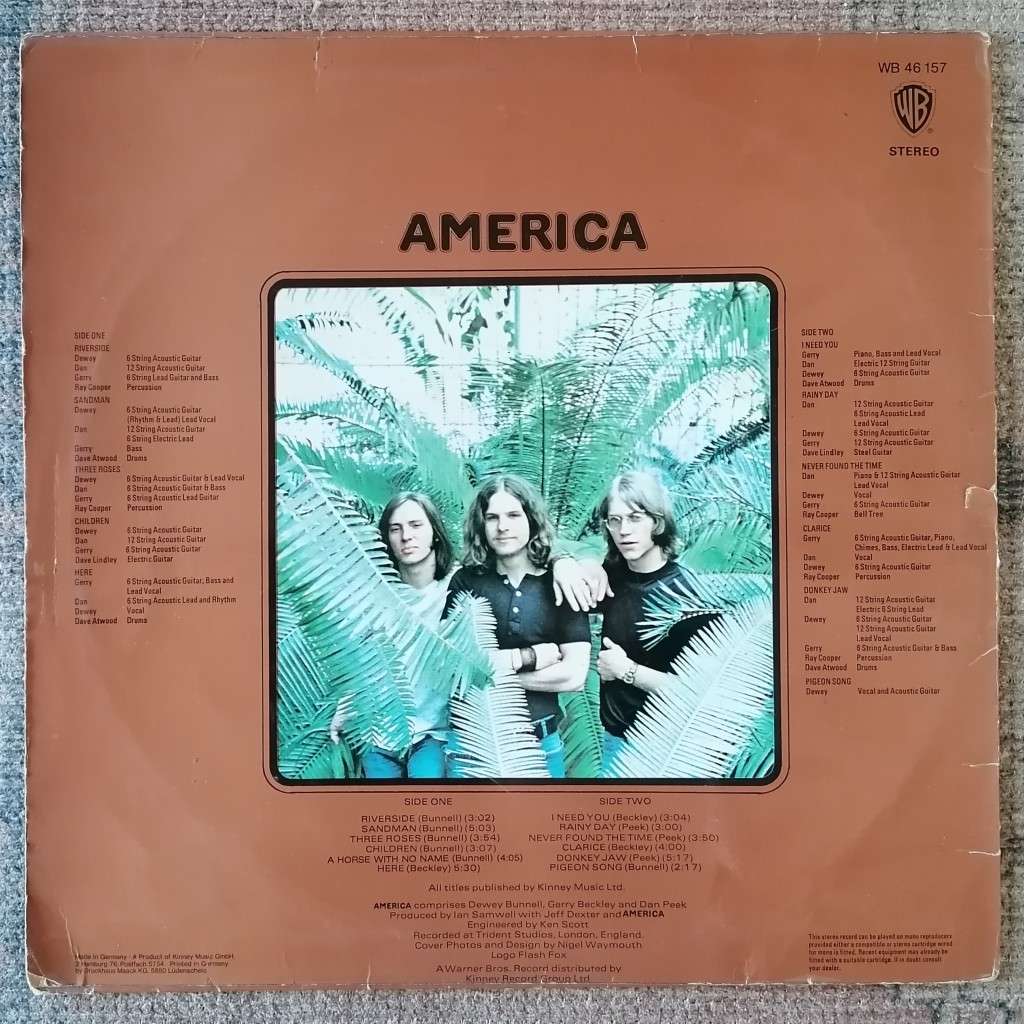 America (self-titled) LP/Album (Dutch import) VG+/VG