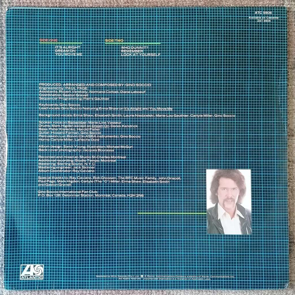 Gino Soccio - Face To Face LP/Album (1982 SA press) Ex/VG+