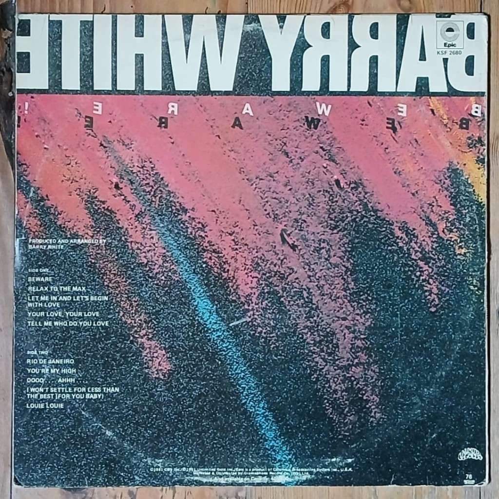 Barry White - Beware LP/Album (1981 SA press) G+/VG