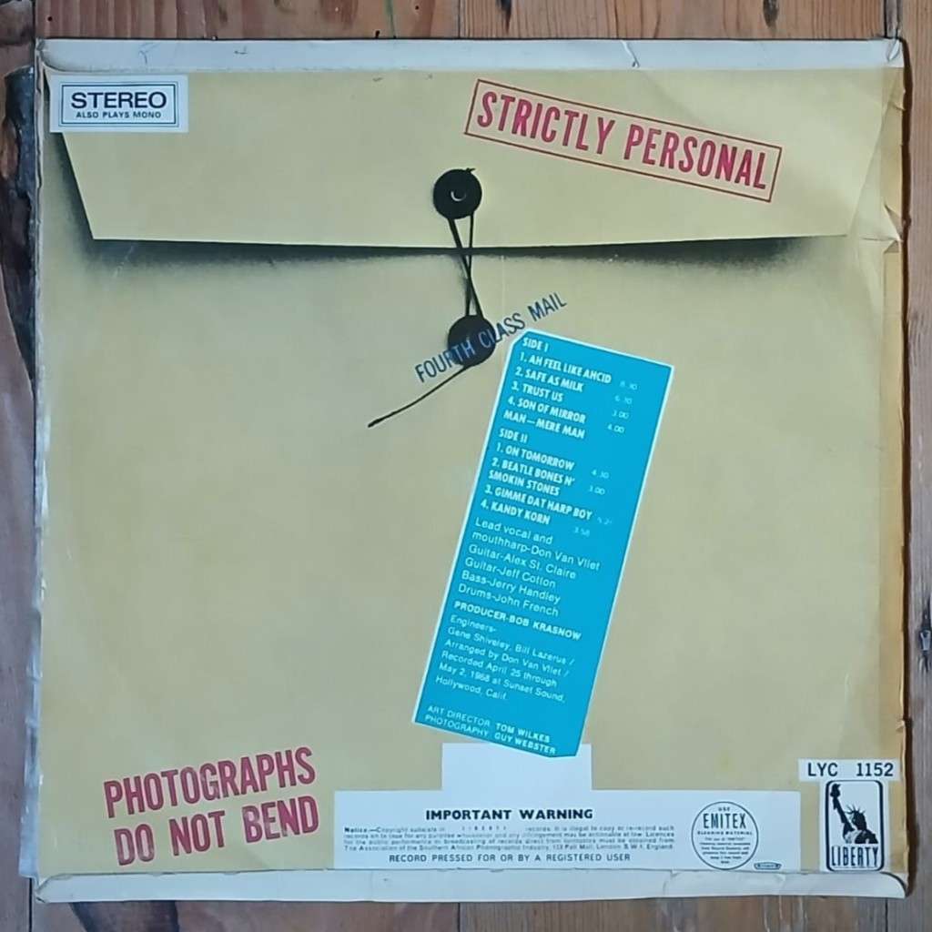 Captain Beefheart & His Magic Band - Strictly Personal LP/Album (1969 SA press) VG-/VG-