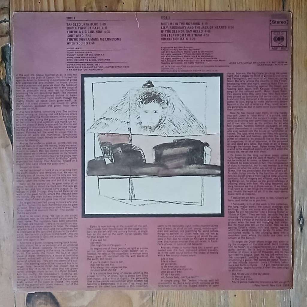 Bob Dylan - Blood On the Tracks LP/Album (1975 SA press) VG+/VG