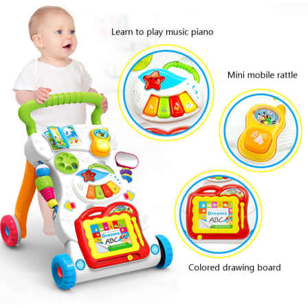 Multifunctional Baby Walker Stand-to-Sit Trolley High Quality Kids Gift For Toddler Learning Walk Mu