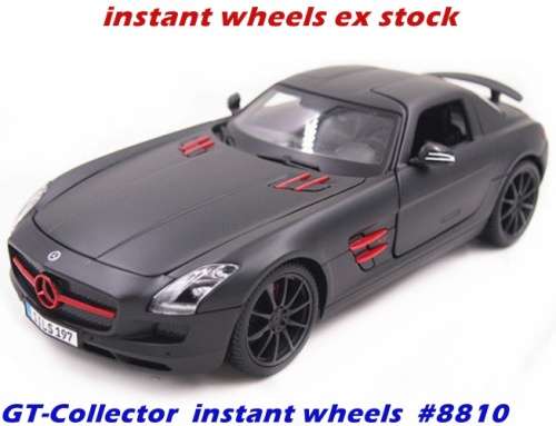 Mercedes-Benz SLS AMG 2011 matte-black,Maisto,NEW+boxed, FREE delivery, #8810 instant wheels