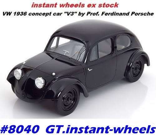 Volkswagen 1936 BeetleCONCEPT V3 black 1/18 BOS limited NEW+boxed FREE delivery #8040 instant wheels
