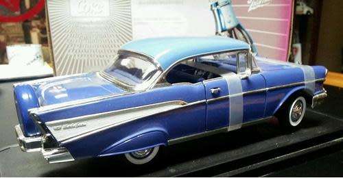 Chevrolet BelAir Sedan 1957 blue Road Signature NEW FREE shipping ex SA stock #8894 instant wheels