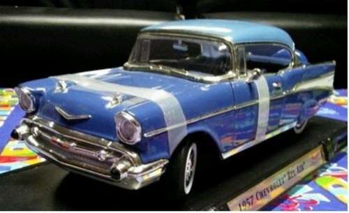 Chevrolet BelAir Sedan 1957 blue Road Signature NEW FREE shipping ex SA stock #8894 instant wheels