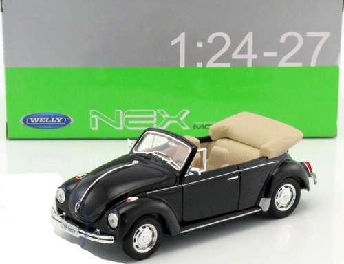 Volkswagen BEETLE open CABRIO 1960 black 1/24 Welly NEW+boxed FREE Delivery #2164 instant wheels