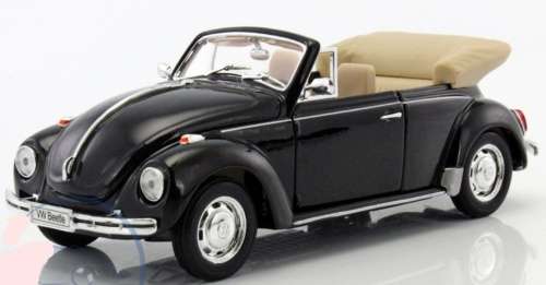Volkswagen BEETLE open CABRIO 1960 black 1/24 Welly NEW+boxed FREE Delivery #2164 instant wheels