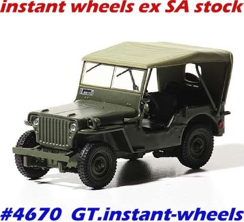 Willys Jeep MB 1944 military IXO NEWinBlister FREE delivery ex SA stock #4670 instant wheels