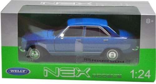 Peugeot 504 1975 blue 1/24 Welly NEW+boxed  #2207 instant wheels