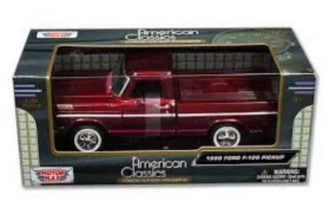 Ford F-100 1969 red 1/24 Motormax NEW+boxed  #2232 instant wheels