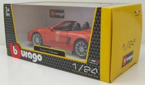 Porsche 718 (982) Boxter Cabrio 2016 orange 1:24 Bburago NEW+boxed  #2277 instant wheels