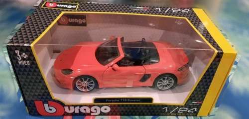 Porsche 718 (982) Boxter Cabrio 2016 orange 1:24 Bburago NEW+boxed  #2277 instant wheels