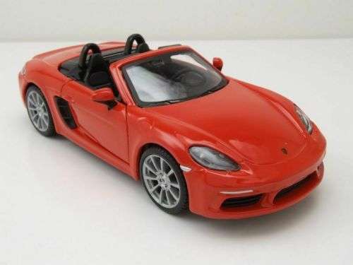Porsche 718 (982) Boxter Cabrio 2016 orange 1:24 Bburago NEW+boxed  #2277 instant wheels