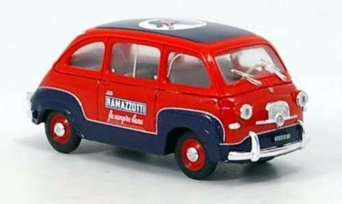 FIAT 600 Multipla 1960 Ramazotti red 1/43 Brumm NEW+reblistered  #5689 instant wheels