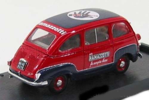 FIAT 600 Multipla 1960 Ramazotti red 1/43 Brumm NEW+reblistered  #5689 instant wheels
