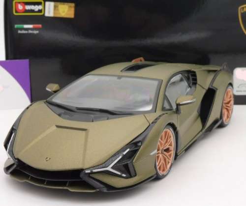 Lamborghini Sian FKP 37 2019 olive-gold-matte 1/18 Bburago NEW+boxed #8355 instant wheels