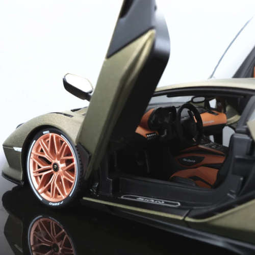 Lamborghini Sian FKP 37 2019 olive-gold-matte 1/18 Bburago NEW+boxed #8355 instant wheels