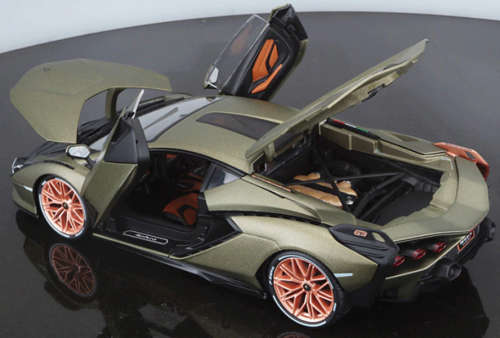 Lamborghini Sian FKP 37 2019 olive-gold-matte 1/18 Bburago NEW+boxed #8355 instant wheels