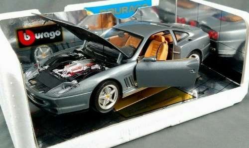 Ferrari 550 Maranello 1996 grey-metallic 1:18 Bburago/Italia  NEW+re-boxed #8037 instant wheels