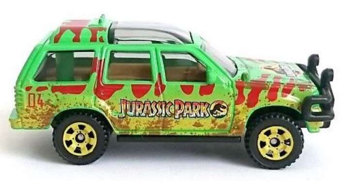 Jurassic World `93 Ford Explorer 4 -rare- green 1:64 Matchbox NEWinBlister *6411 instant wheels