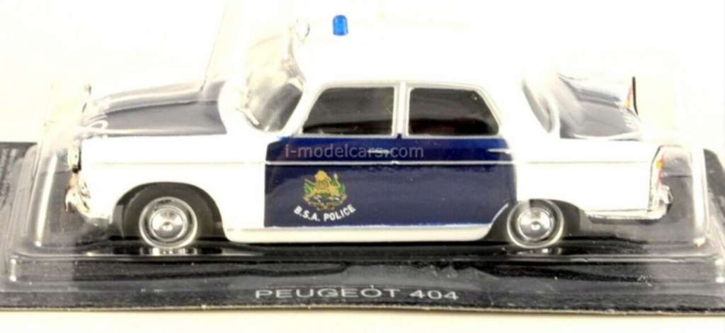 Peugeot 404 1965 BritishSouthAfricaPolice 1/43 IX0 NEWinBlister #5186 instant wheels