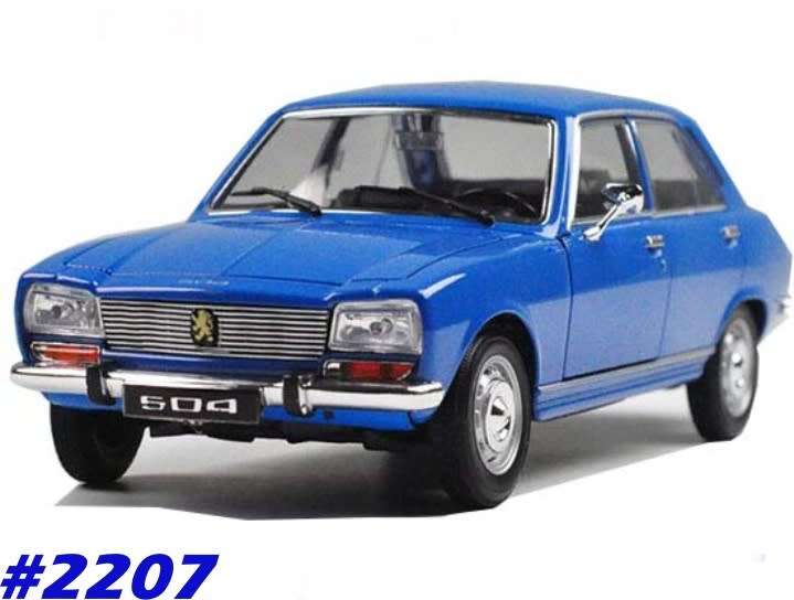 Peugeot 504 1975 blue 1/24 Welly NEW+boxed  #2207 instant wheels
