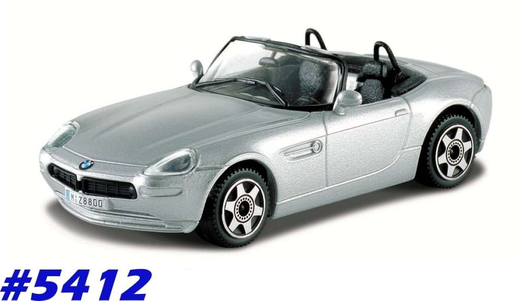 BMW Z8 Spider 2003 silver 1/43 Bburago NEW+showcased  #5412 instant wheels