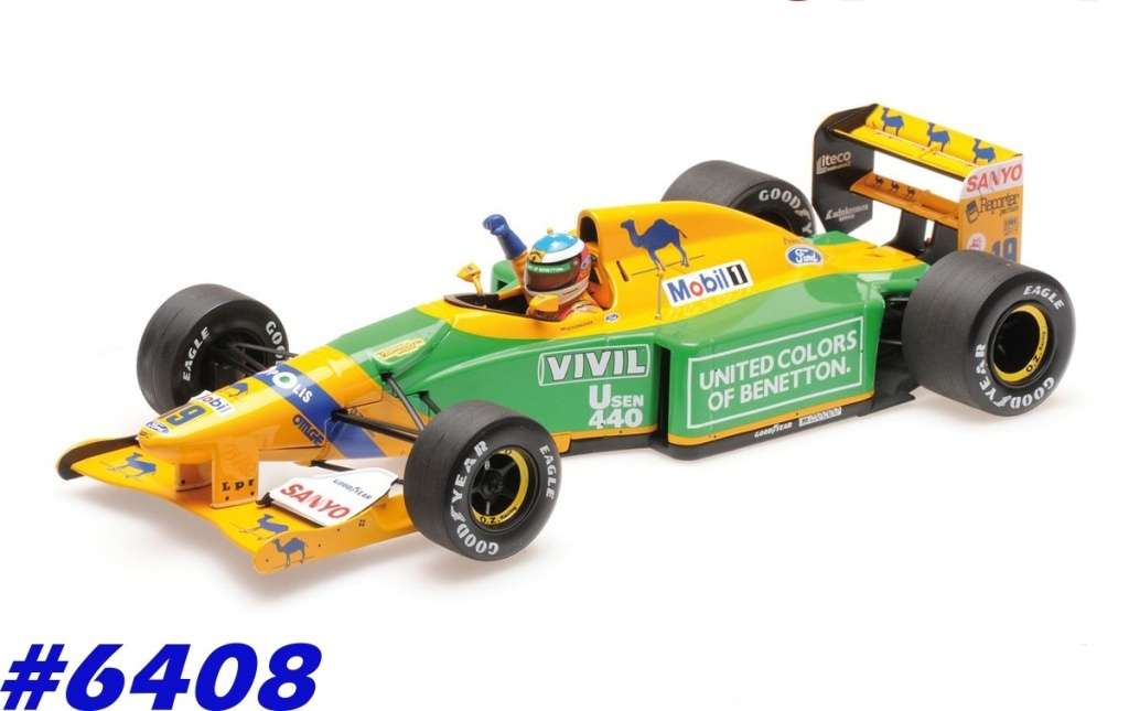 Benetton Ford B 192 F1 1992 M.Schumacher Minichamps 1:64 NEW+boxed  #6408 instant wheels