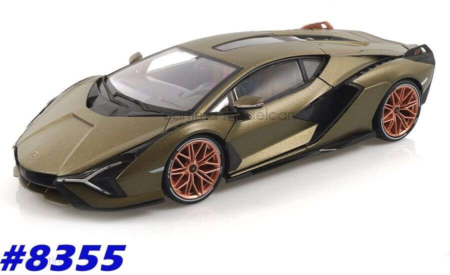 Lamborghini Sian FKP 37 2019 olive-gold-matte 1/18 Bburago NEW+boxed #8355 instant wheels